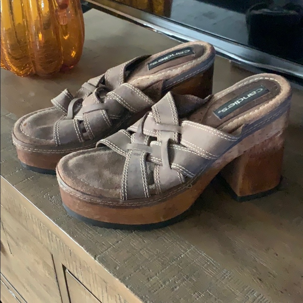 Vintage Candies suede platform sandals